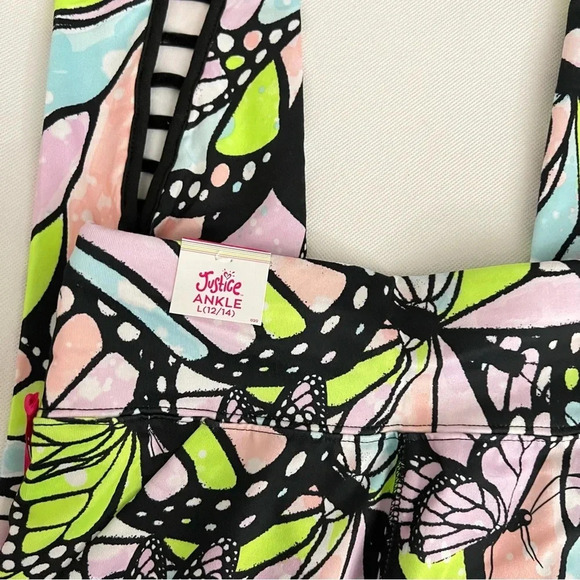 Justice Ankle Girls Butterfly Print Collection Legging Multicolored High Rise - Picture 11 of 13